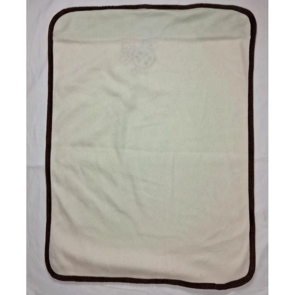 Winnie The Pooh Bear Apple Tree Honey Fleece Baby Blanket Beige Green Brown Trim